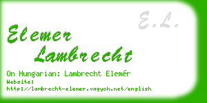 elemer lambrecht business card